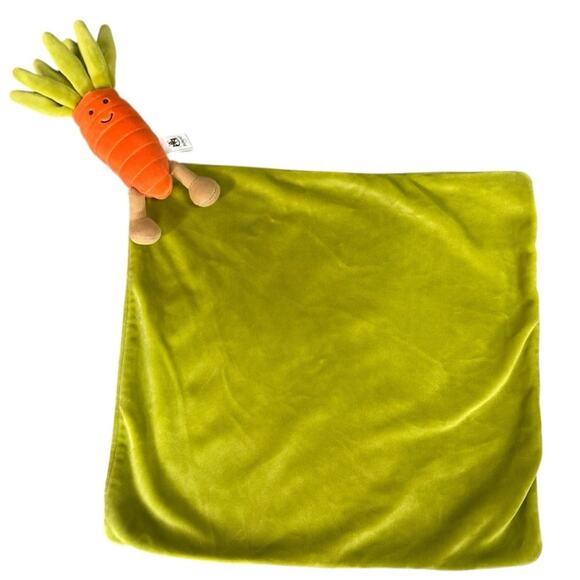 RARE Jellycat Vivacious Carrot Vegetable Lovey Plush Soother Security Blanket - Picture 1 of 9